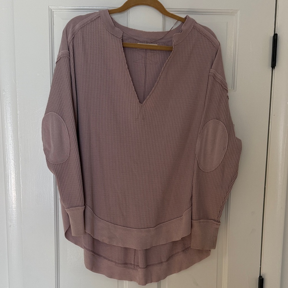 We The Free Dusty Pink Ribbed Sweatshirt